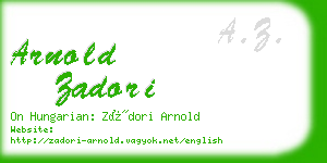 arnold zadori business card